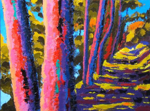 Sentier entre les arbres - Peinture - attilioradice