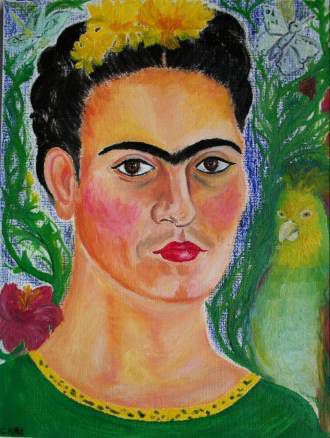 Portraits de Frida Kahlo, icône zapotèque - Peinture - Cindy MILLET