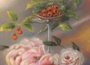 Voir le détail de cette oeuvre: fleurs et framboises