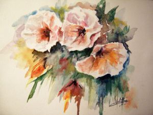 Peinture de Catherine VALETTE: Les roses d'automne