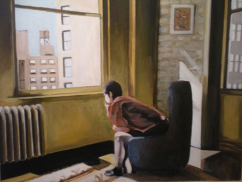 solitude à New-York - Peinture - jean pierre felix