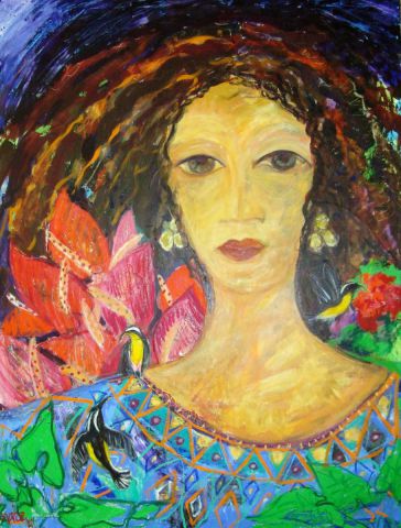 Gaia , earth goddess  - Peinture - MARIE INDIGO