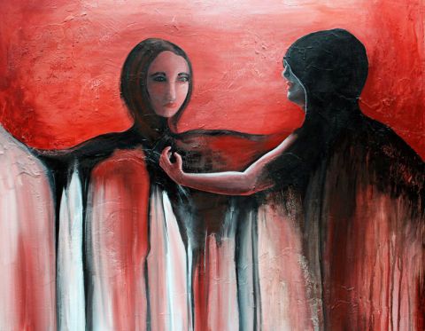 La jeune fille et la mort - Peinture - Catherine Renard