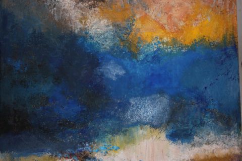 Abstraction bleue - Peinture - ab bourg