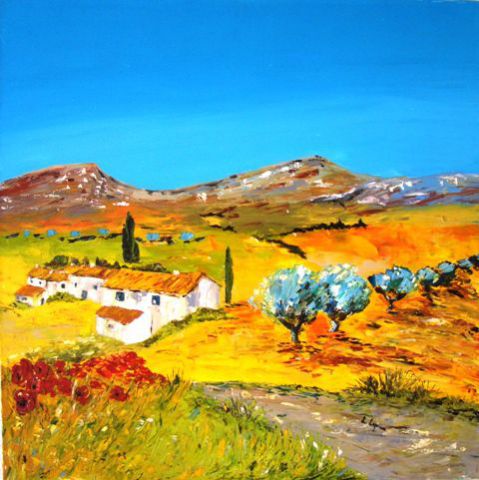 Ferme en Drôme provençale - Peinture - Laure Leprince Ferme en Drôme provençale - Peinture - Laure Leprince