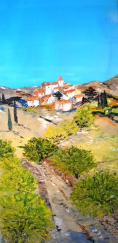 Le Chemin aux mimosas - Peinture - Laure Leprince Le Chemin aux mimosas - Peinture - Laure Leprince