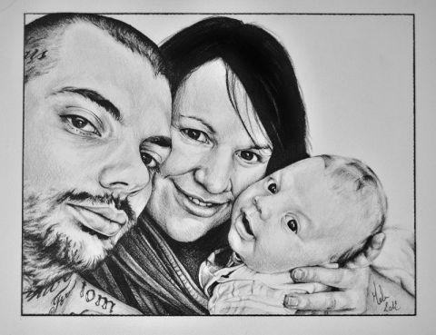Autoportrait de famille - Dessin - Melanie Autoportrait de famille - Dessin - Melanie
