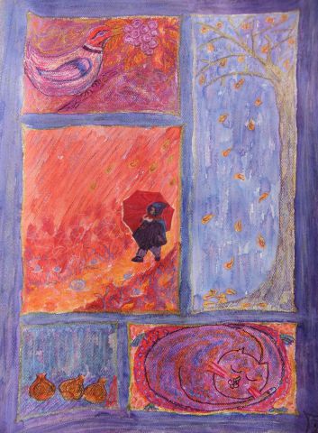 L'artiste carole zilberstein - sous un coin de parapluie L'artiste carole zilberstein - sous un coin de parapluie