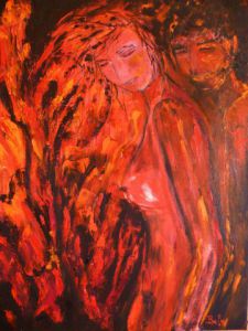 Peinture de Corinne BELLE: rouge passion
