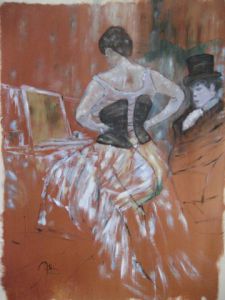 Peinture de Alain Van Hecke: La dame devant son miroir