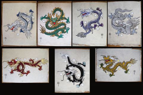 7 dragons - Peinture - Le Chaudron Encreur