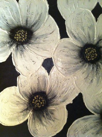 Fleurs blanches - Peinture - Suzie Rodz