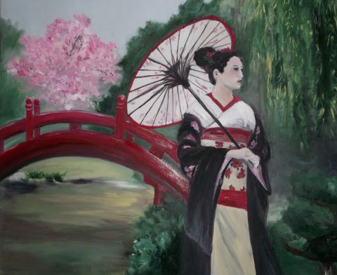 geisha - Peinture - JessicaAurousseau