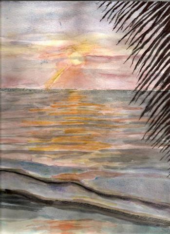 L'artiste MN Toulon - Coucher de soleil avec palme