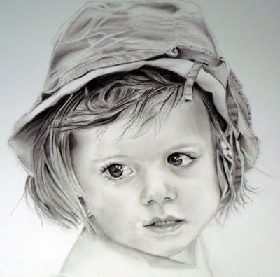 L'artiste Joelle MONTAGNE - Portrait d\'une fillette A