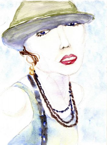 L'artiste MN Toulon - Jeune femme au chapeau