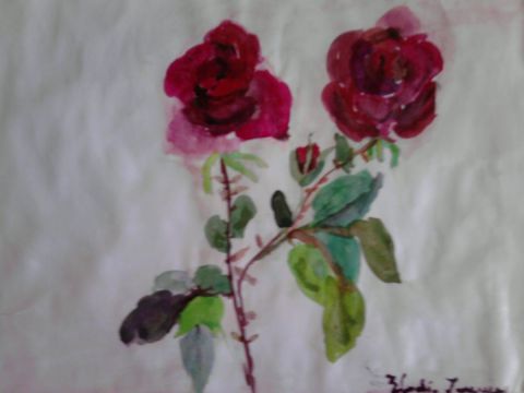 Roses rouge - Peinture - keberin