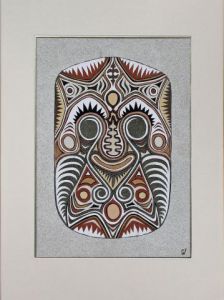 Peinture de Caledoclaudine: Masque papou