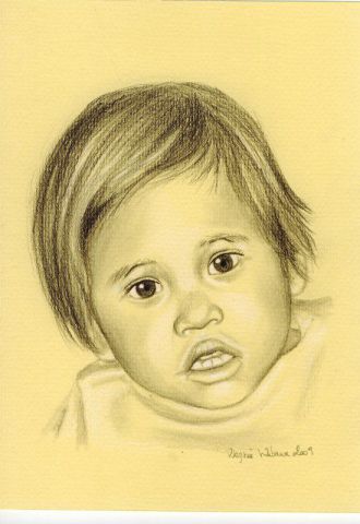 Exemple de portrait au crayon - Dessin - Virginie Wibaux