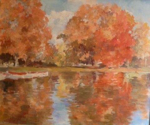 Lac Daumesnil automne - Peinture - Mario BAROCAS