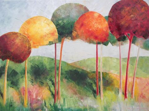 Seasons in the woods - Peinture - Meryl QUIGUER