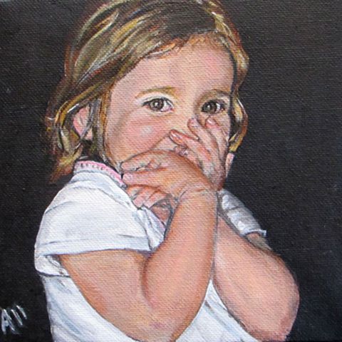 L'ESPLIEGLE , ou , Ange ou Démon ? - Peinture - annie massollo L'ESPLIEGLE , ou , Ange ou Démon ? - Peinture - annie massollo