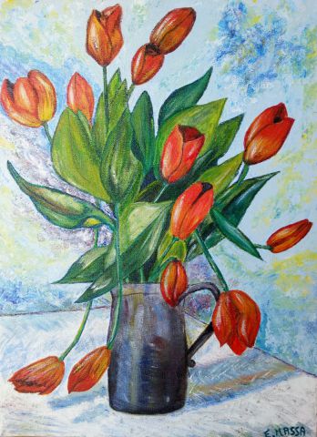 Tulipe - Peinture - evelyne massa