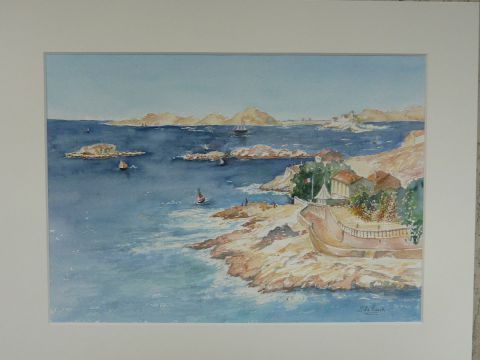 Lever du jour sur les iles du Frioul - Peinture - Ida-Maria