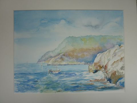 Barque à Port d'Alon - Peinture - Ida-Maria