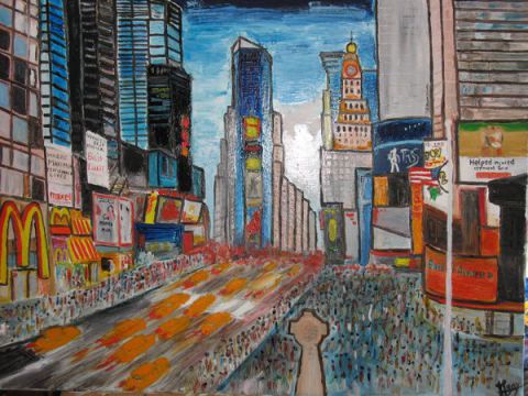 L'artiste Michel Gay - Times square New york