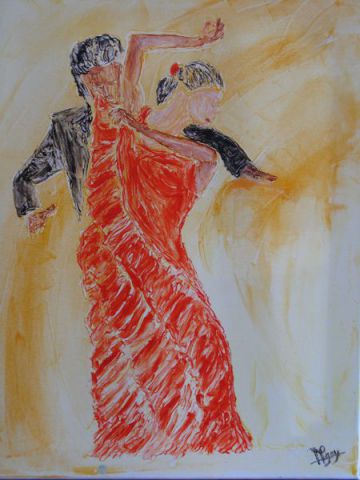 Couple flamenco - Peinture - Michel Gay