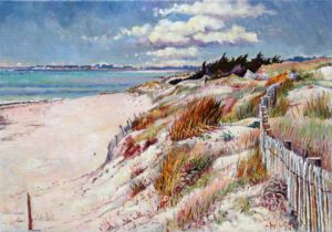 Peinture de Henri Le Goff: Ile de Noirmoutier, dunes des Eloux