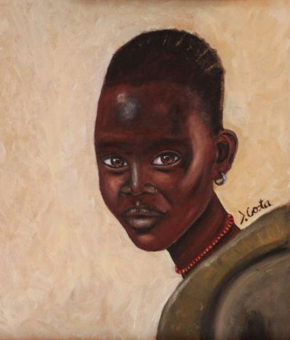 Regard et courage d'une éthiopienne - Peinture - caplane52