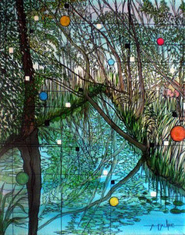 ROSELIERES DU VIGUEIRAT - Peinture - ALAIN FAURE ROSELIERES DU VIGUEIRAT - Peinture - ALAIN FAURE