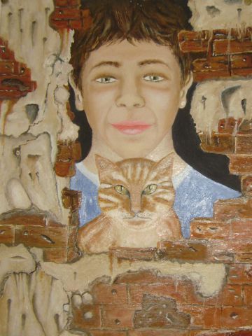 moustic le chat et l adolescent - Peinture - bdan