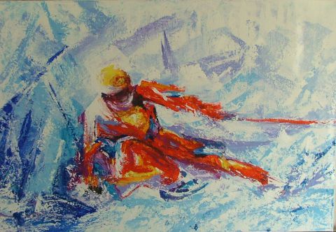 L'artiste Rene Vincent-Viry - skieur