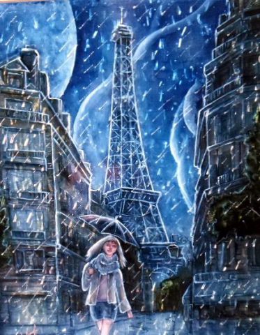La pluie en argent - Peinture - Marisha La pluie en argent - Peinture - Marisha