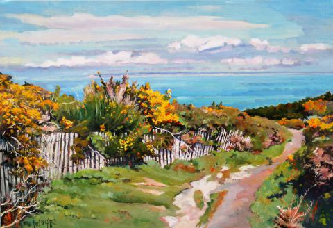 Landes à Beuzec Cap Sizun - Peinture - Henri Le Goff Landes à Beuzec Cap Sizun - Peinture - Henri Le Goff