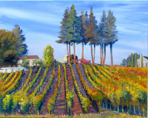 VIGNES EN AUTOMNE - Peinture - Dominique Amendola VIGNES EN AUTOMNE - Peinture - Dominique Amendola
