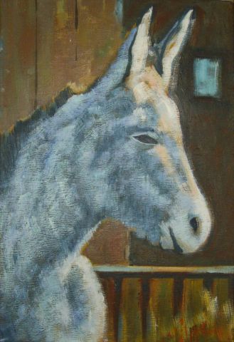 L'âne - Peinture - Jean Micheli