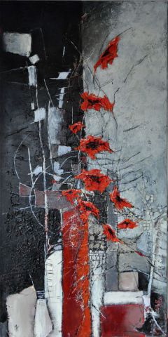En rouge et noir - Peinture - Monique Attard