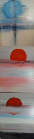 série soleil et rouge - Peinture - BRIGITTE BASPEYRAS