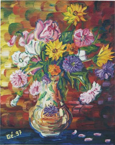 Les fleurs du jardin - Peinture - Gerard SERVAIS