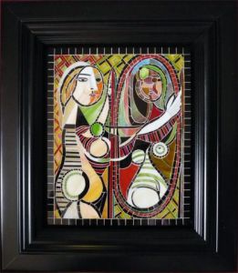 Mosaique de L-Mosaique: Jeune fille devant un miroir
