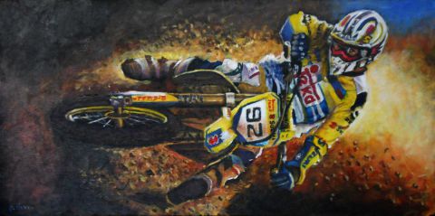 La course - Peinture - chanu La course - Peinture - chanu