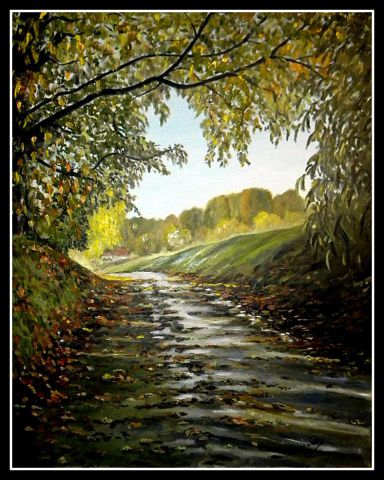 Malassis (Essonne) sous-bois de châtaigniers - Peinture - Didier watrin Malassis (Essonne) sous-bois de châtaigniers - Peinture - Didier watrin