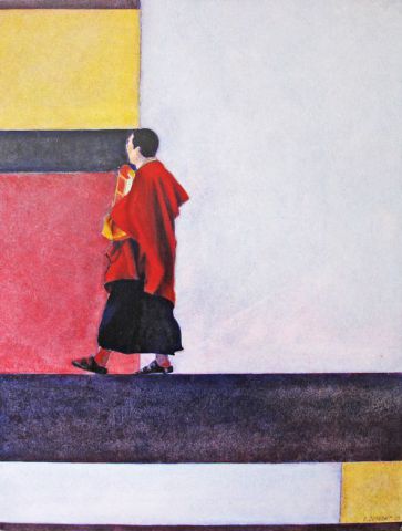 Moine bouddhiste - Peinture - Brigitte DUMONT