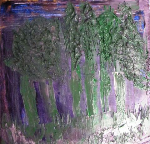 Forêt dans la nuit - Peinture - Geritzen