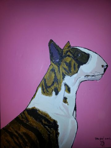 BULL-TERRIER PORTRAIT RONJA PLZENSKY BULL - Peinture - DJL BULL-TERRIER PORTRAIT RONJA PLZENSKY BULL - Peinture - DJL