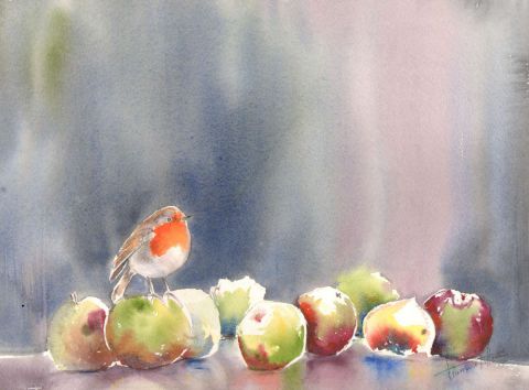 croque-pommes - Peinture - Francoise PILLOU